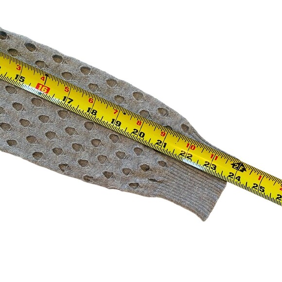 Rock & Republic Women’s Top Mesh Cutout Net Knit Metallic Silver Grey Size Small - Picture 11 of 11